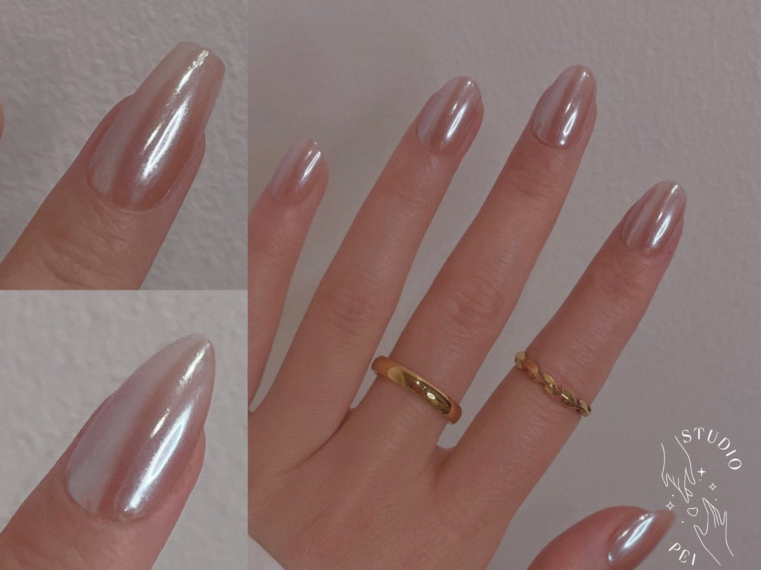 $16 hailey bieber's inspired pearl nails, Gallery posted by fee
