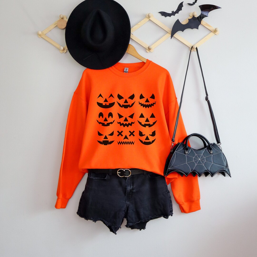 Khaki Fall Vibe Pumpkin Print Round Neck Sweatshirt