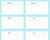 Monthly Blank Calendar, Simple Calendar, 11 x 8.5 inches, Horizontal Printable Calendar, PDF printable, Instant Download