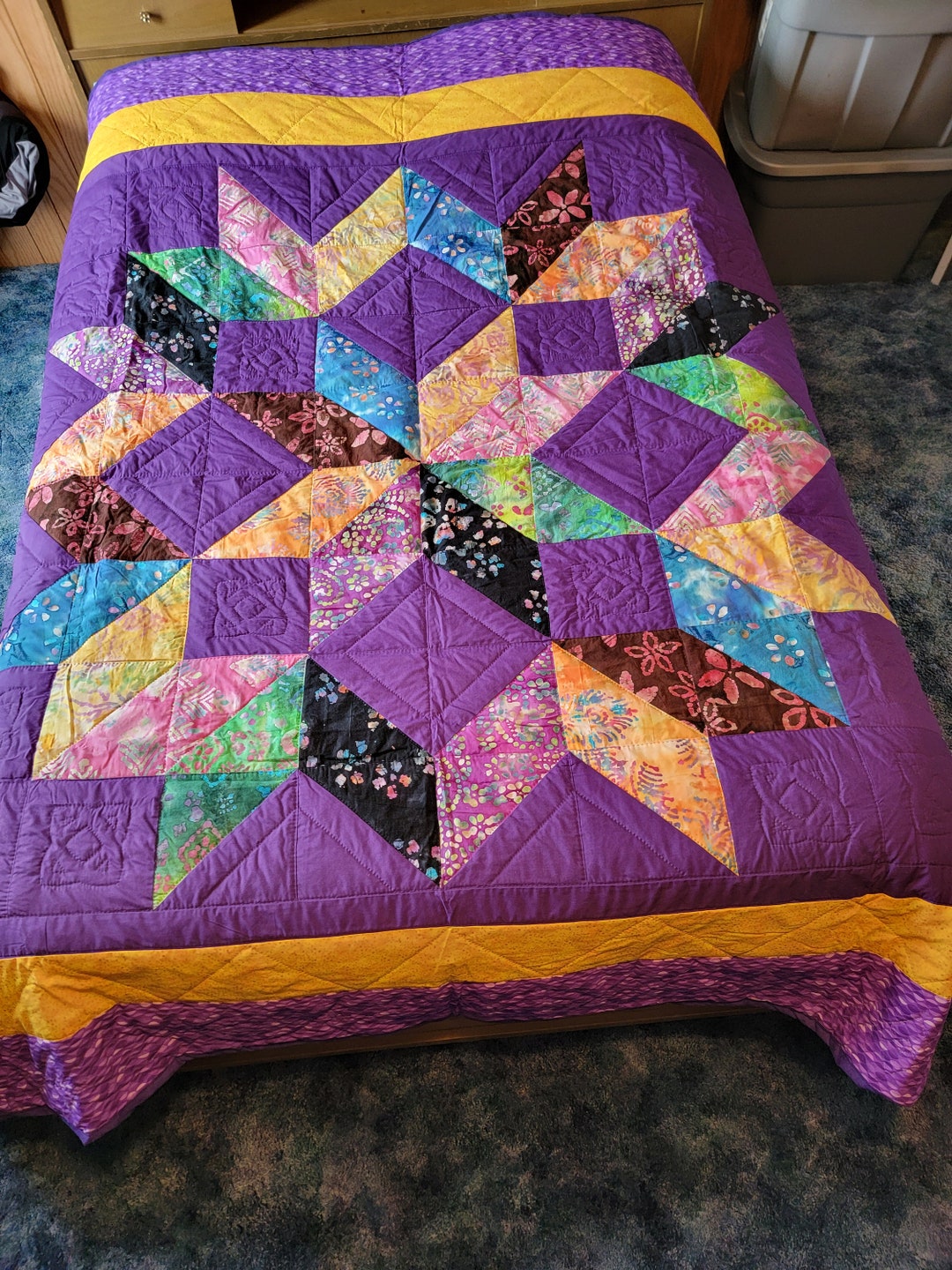 Full Size Carpenter Star Quilt Etsy