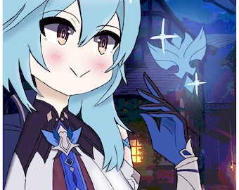 Genshin - Eula en la impresión del póster nocturno