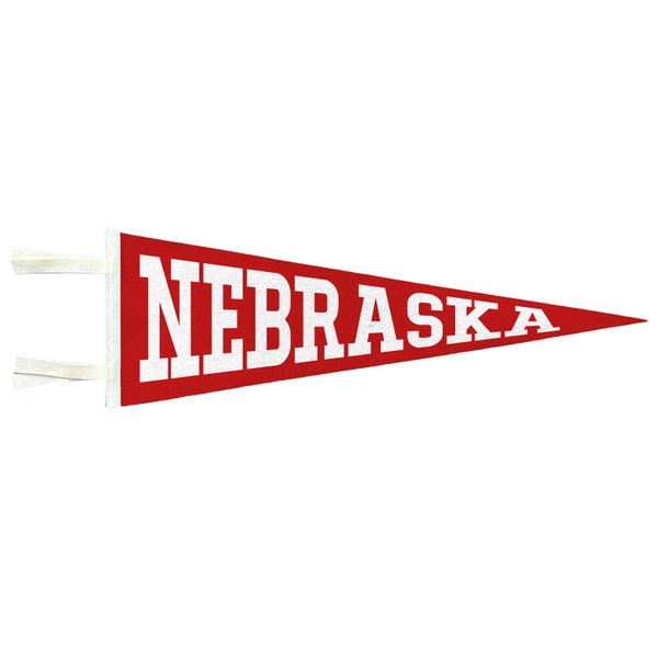 Handmade Wool Felt Nebraska Pennant - Perfect for Showing Your State Pride!