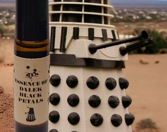 Essence  of, Dalek, Doctor Who, Black Petals, Steampunk, Perfume, Perfume oil, Cologne, Essential Oil