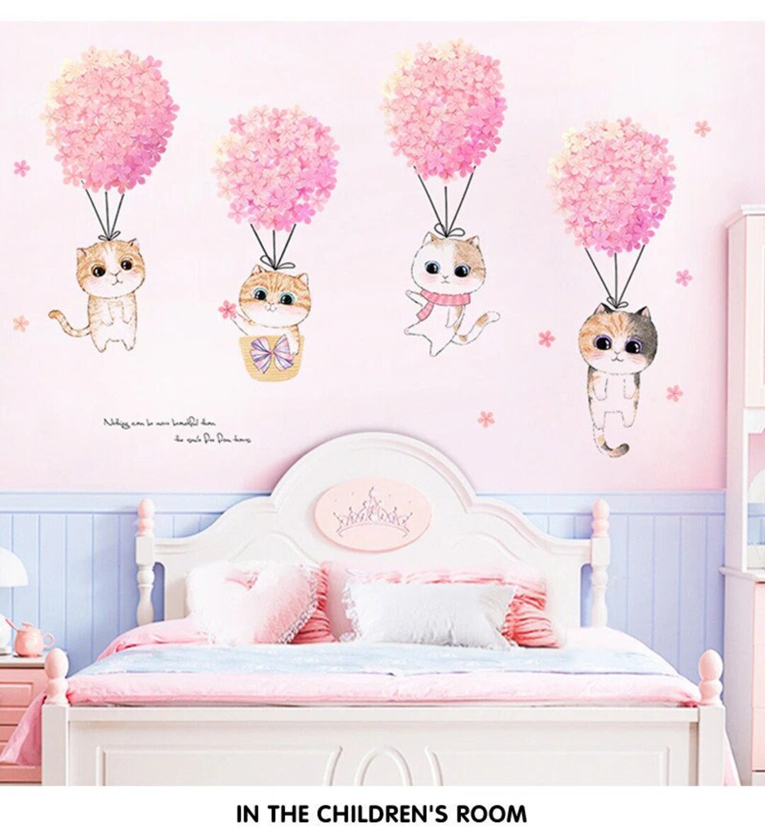 Cat Wall Decal for Girls Room Wall Decal for Kids Room Cat Etsy