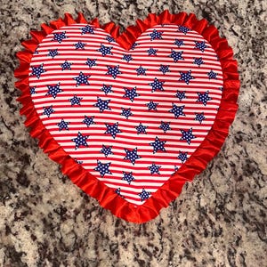 11.5” Spring Red Patriotic Heart Wreath attachment summer