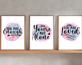 Mindful Moments Art: Therapist Office Wall Decor, Printable and Digital Art, Inspiring Mental Health Artwork for Counseling Spaces