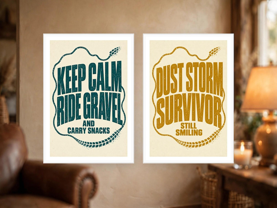 Gravel Cycling Printable Duo | Keep Calm Ride Gravel Wall Art | Dust ...