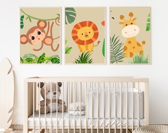 Boho Kinderzimmer - Baby Boy Kinderzimmer | Safari Kinderzimmer Dekor | Kinderzimmer Drucke | Kinderzimmer Wandbilder | Kinderzimmer Wandkunst | Baby Tierdrucke