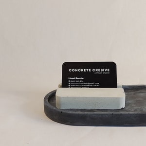 Handmade Concrete Business Card/Mobile Phone Stand – Elegant Desk Accessory with Soft Foam Base