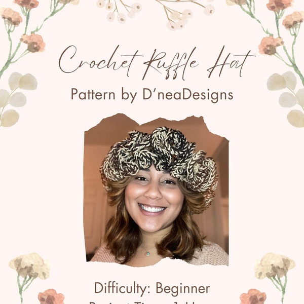 Crochet Ruffle Hat PATTERN PDF Digital Download