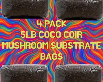 Paquete de 4: Sustrato de fibra de coco para hongos, listo para usar, 2,2 kg (CVG)