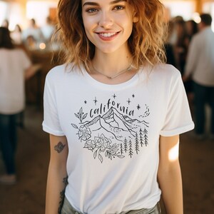 California Adventure Tee, Camping Shirt, Mountain TShirt, Hiker Shirt, Nature Lover, Camping Gift, Unisex t-shirt, sizes run large