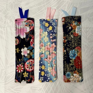 Set of 3 Fabric quilted bookmarks ~ C