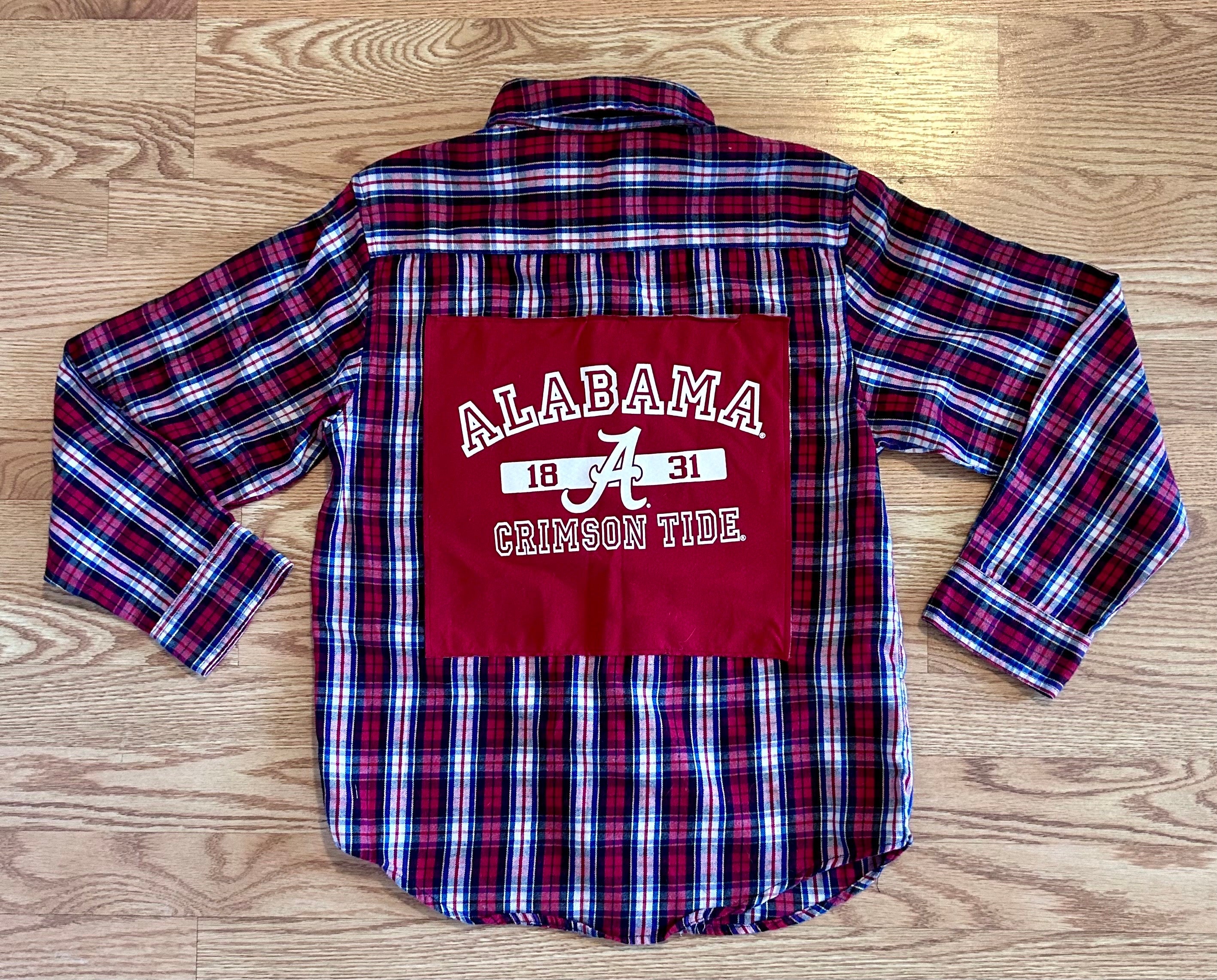 Alabama Wordmark Basic Flannel Shirt Large Size Alabama Crimson Tide ...