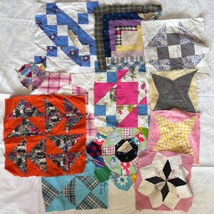 Set of Quilt patterns Vintage Fabric Set of 14