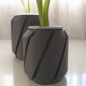 3D Printed Plant Pot Cover Set – Modern Aroid Planter with Reservoir