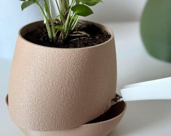 Maceta moderna con autorriego: maceta ecológica impresa en 3D con sistema de mecha