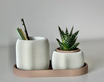 STRAMEL Duo – Planter & Pen Holder Set