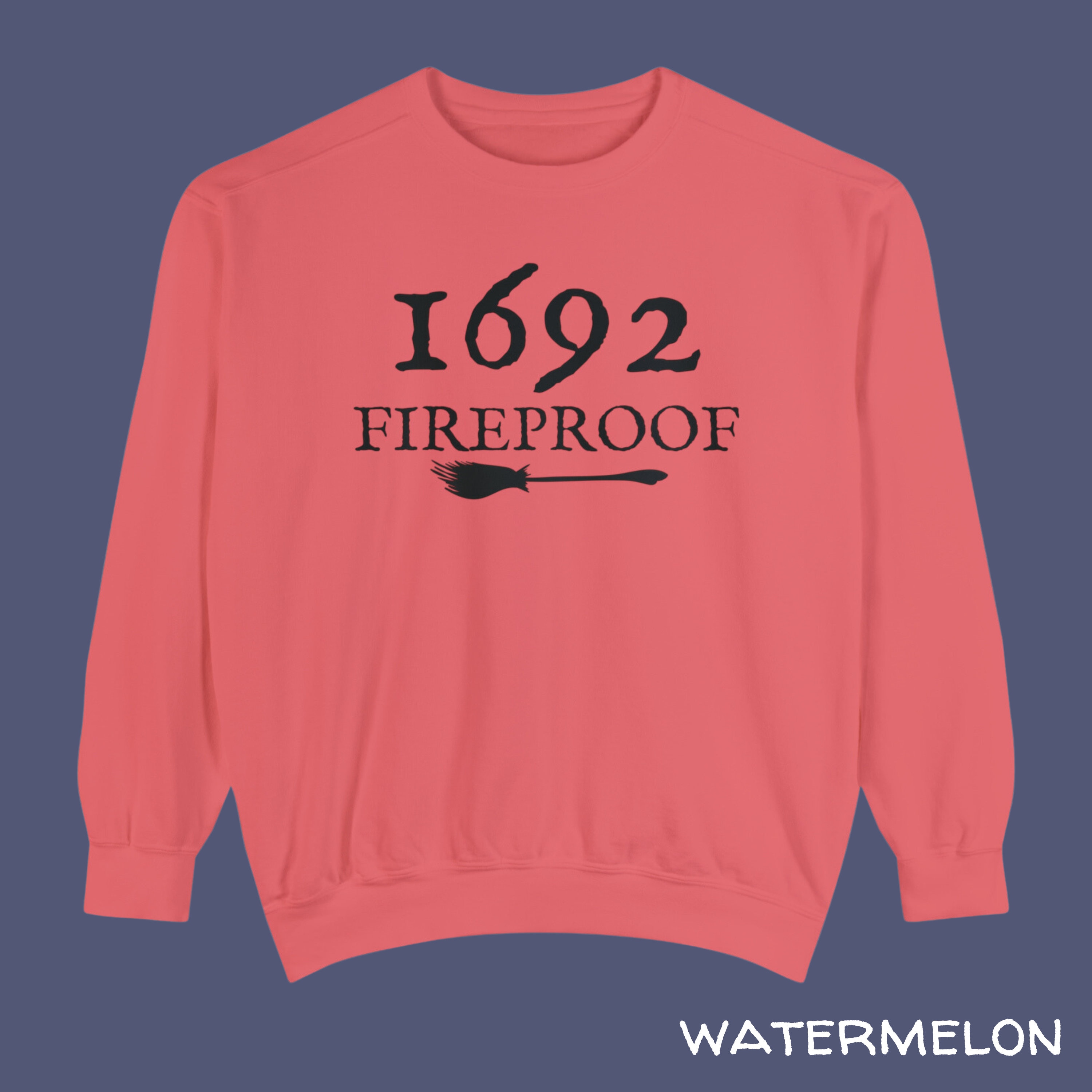 Vintage Salem Witch Sweatshirt Fireproof 1692 Retro Halloween