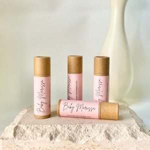 Vegan Baby Shower Lip Balm - Personalized Vegan Lip Balm - Custom Baby Shower Lip Balm - Biodegradable Minimalist Baby Shower Party Favor
