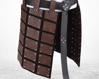Thigh Armor Retro Knights Skirt Armor for LARP Double Sides Waist Armor Viking Men Halloween Cosplay Costume
