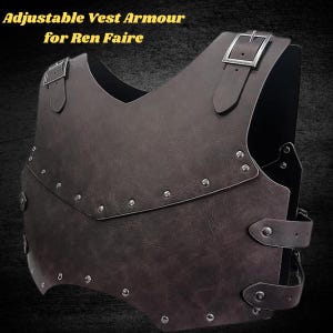 Adjustable Vest Armour for Ren Faire Medieval Leather Chest Armor, Cosplay Body Armor for Men&quot;