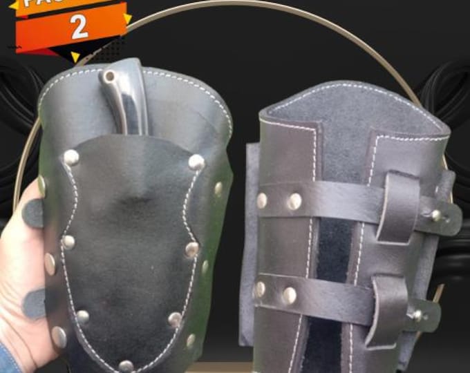 2 Pcs Custom Handmade Leather Cuff - Black Leather Bracelet, Black Wrist Cuff Sheath For men and Women, Engraved Bracelet Christmas Gift,