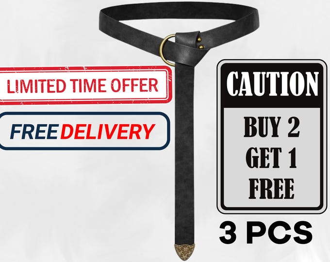 MEDIEVAL Leather Belt – VIKING Cosplay Belt – Renaissance Accessory, Adjustable  Belt for LARP, Knights & Pirate Cosplay
