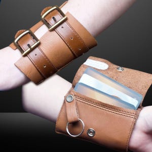 Billetera de cuero personalizada, billetera de muñeca, billetera de cuero de mujer hecha a mano, billetera con tarjetero y efectivo