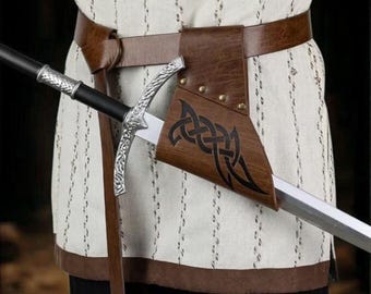 Viking Sword Belt with Frog, Medieval Sword Holster Scabbards Vintage Renaissance Swords Sheath Holder