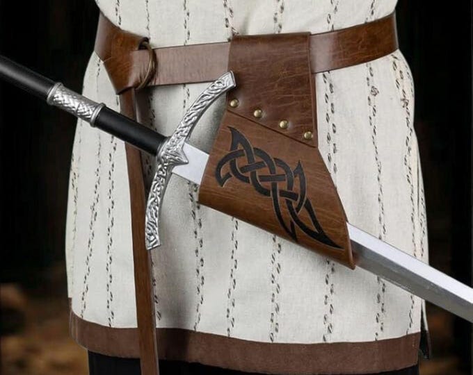 Viking Sword Belt with Frog, Medieval Sword Holster Scabbards Vintage Renaissance Swords Sheath Holder