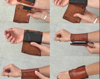 Customizes Wearable Wallet Leather Wrist Wallet, Handmade woman leather wallet, Cash & Card Holder Wallet