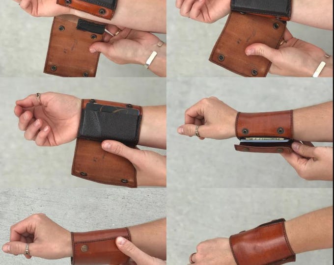Customizes Wearable Wallet Leather Wrist Wallet, Handmade woman leather wallet, Cash & Card Holder Wallet