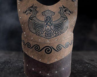 Leather Chest Armor - Viking Armor for For Men Perfect Gift for Medieval Lovers LARP/Cosplay