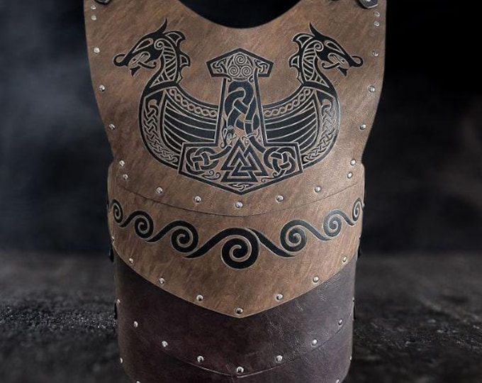 Leather Chest Armor - Viking Armor for For Men Perfect Gift for Medieval Lovers LARP/Cosplay