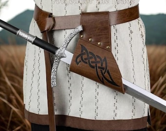Medieval Sword Holster Frog with Belt | Renaissance Scabbard for Cosplay
