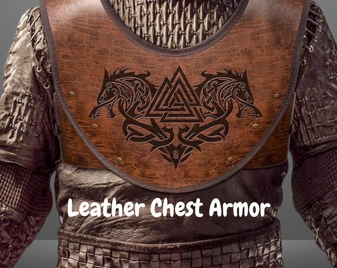 Viking Leather Chest Armor - Medieval Knight for LARP Cosplay Activities