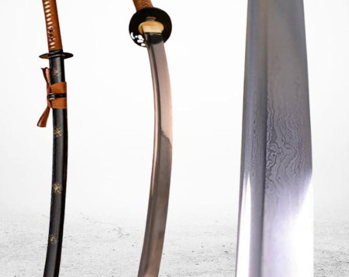 Damascus Katana Handmade Samurai Sword Full Tang Sharp Sword for Men