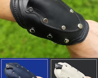 Hidden Blade Wrist Cuff Sheath with Knife, Handmade Leather Wallet, Outdoor Gear and Accessories (Black, Brown, White, Blue )
