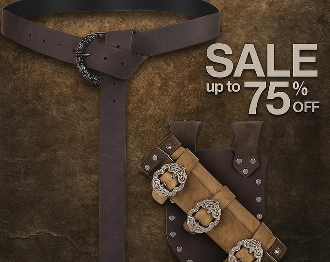 Viking Sword Leather Belt & Frog - Adjustable Cosplay Holder | Medieval LARP Pirate Strap | Renaissance Fantasy Gear