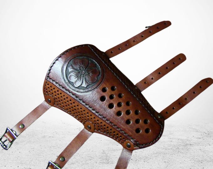 Handmade Leather Arm Guard -  Alternative Custom Leather Wristband Anniversary gift