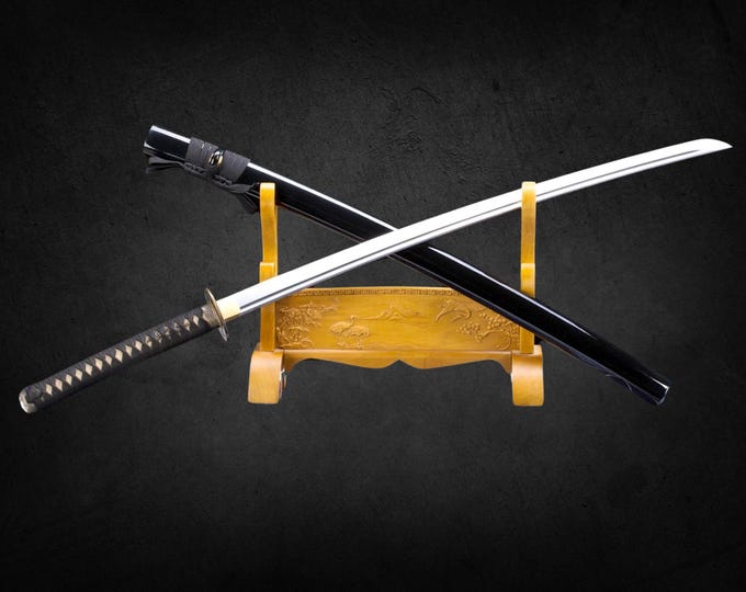 Handmade Japanese Samurai Sword with Real Rayskin and Hardwood Saya