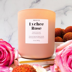 Lychee Rose Asian Inspired Scents Coconut Apricot Wax Candle