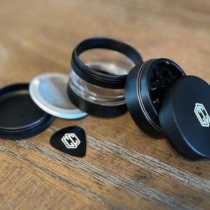 ALL-IN-ONE Metal 5 Piece 2.2 inch x 2.5 inch Herb, Spice and Tobacco Grinder with Travel Bag and Pollen Catcher