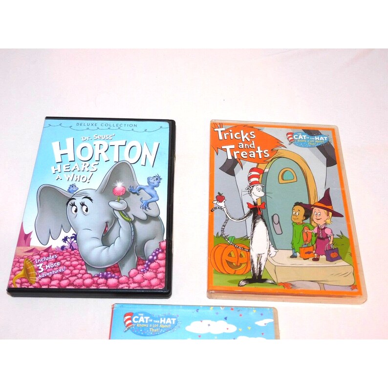 Lot of 3 Children's Dvds Dr Seuss Horton Hears A Who, Trick &treats, up
