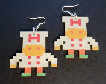 Burgertime Chef Peter Pepper Earrings