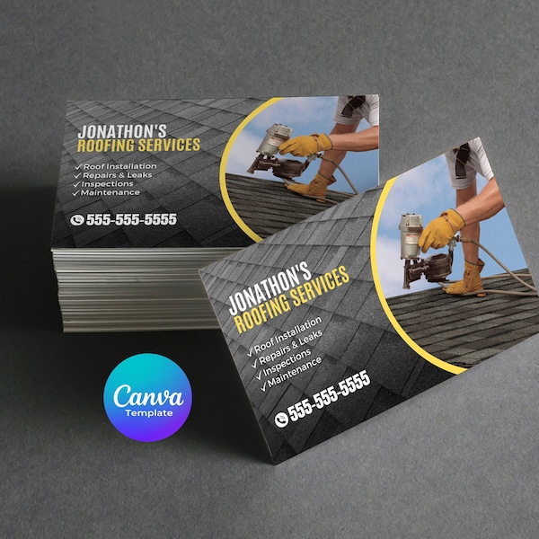 Roofing Business Card Template