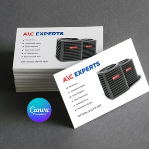 Airconditioning service visitekaartje sjabloon, AC Services visitekaartje sjabloon