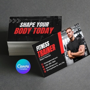 Persönliche Trainer-Visitenkarte, Fitness-Trainer-Visitenkarte