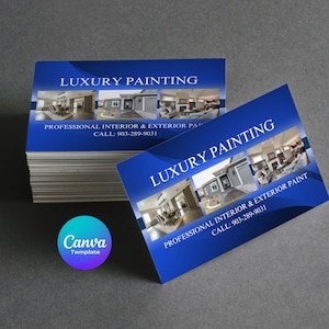 Painting Services Business Card Template, Interior and Exterior Painting Services Business Card Template